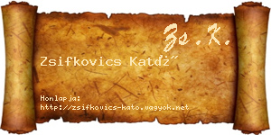 Zsifkovics Kató névjegykártya